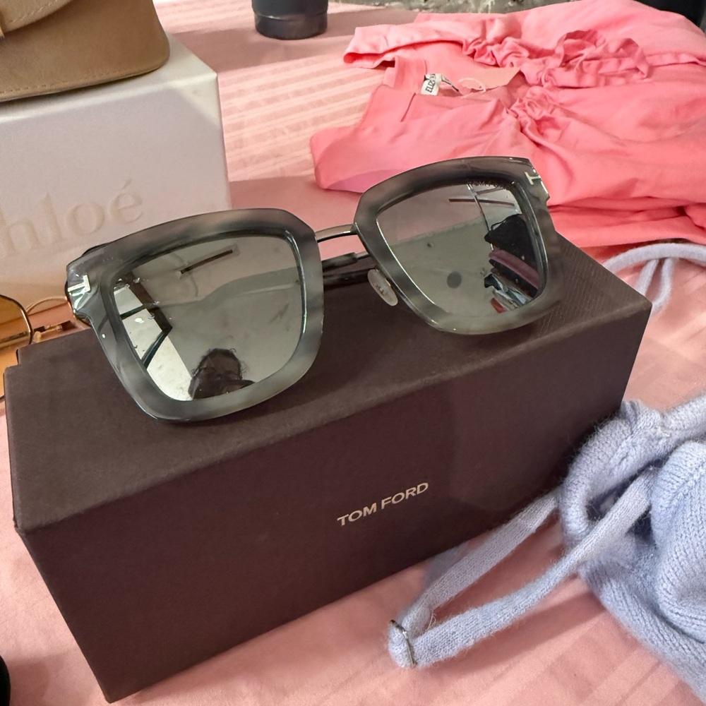 Tom Ford Charcoal Square Sunglasses
